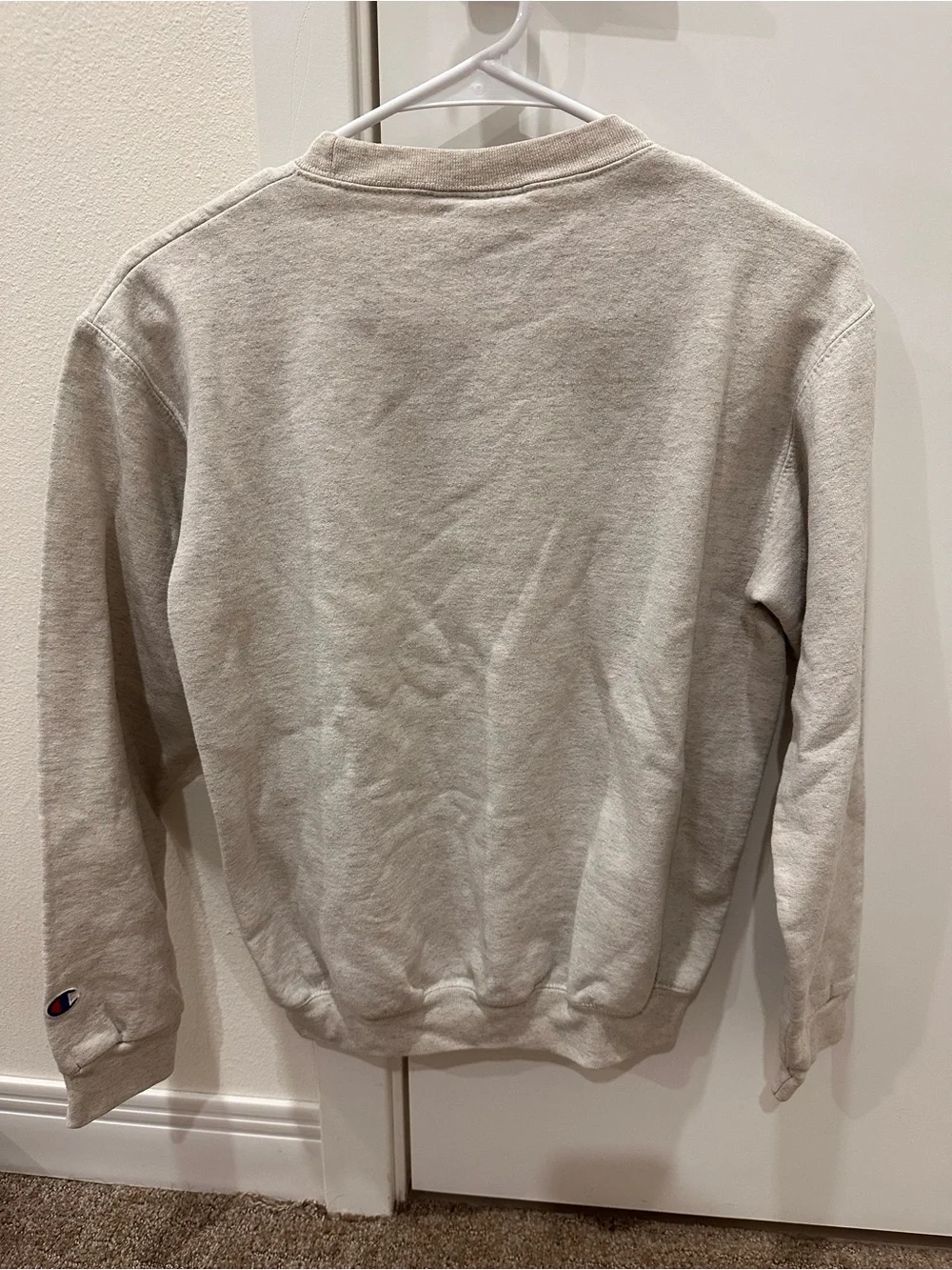 Champion Cream Crewneck Sweatshirt with Purple & Black UW-Whitewater Graphic